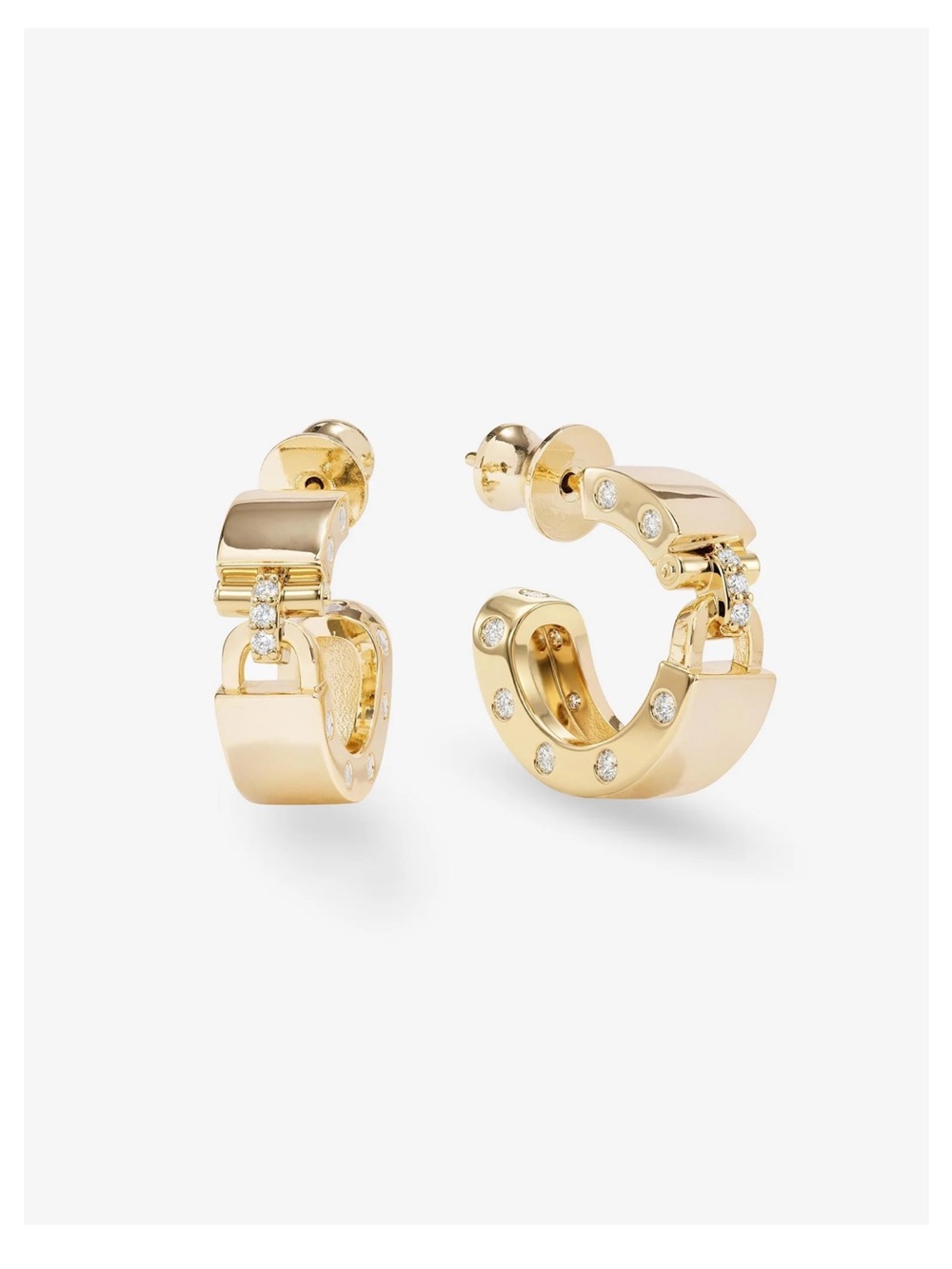 Melinda Maria Gold Crystal-Stud Hoop Earrings